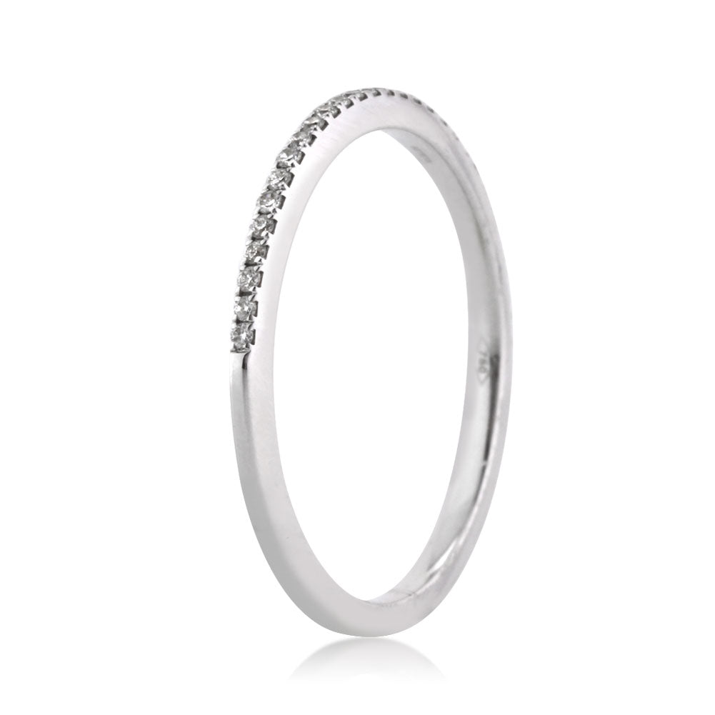 0.30ct Round Brilliant Cut Lab Diamond Micropave Wedding Band in 18k White Gold