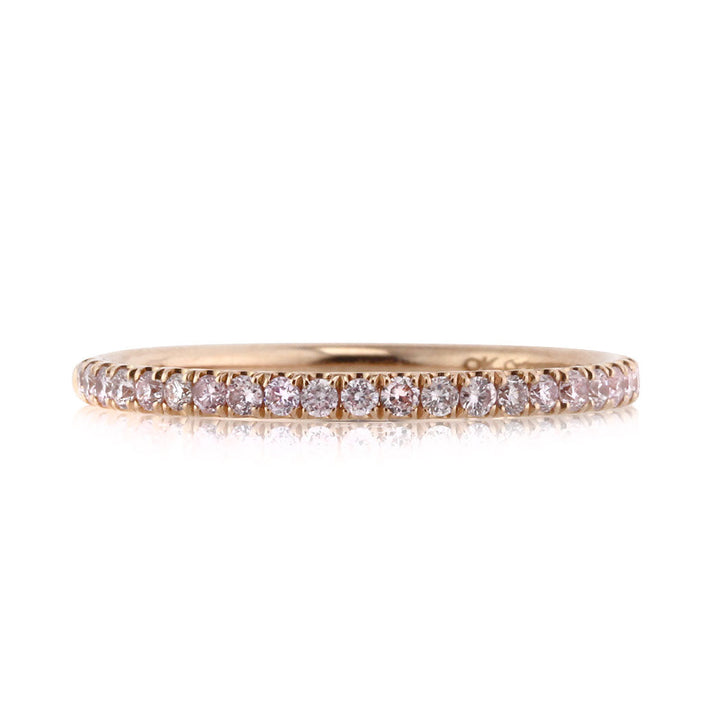 0.30ct Fancy Pink Round Brilliant Cut Lab Diamond Wedding Band