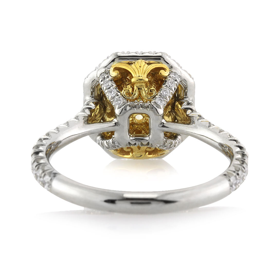 2.70ct Fancy Intense Yellow Octagonal Radiant Cut Lab Diamond Engagement Ring