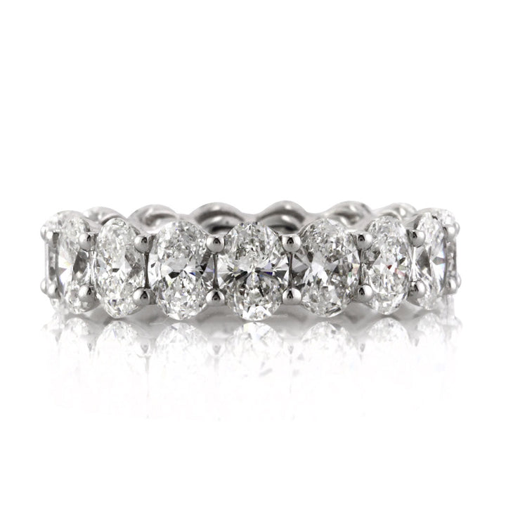 5.40ct Oval Cut Lab Diamond Eternity Band in 18k White Gold