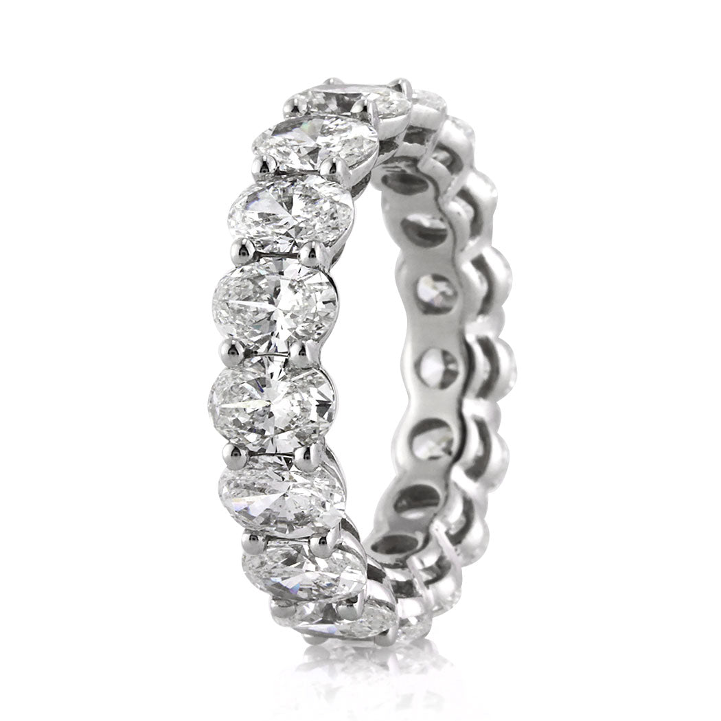 5.40ct Oval Cut Lab Diamond Eternity Band in 18k White Gold