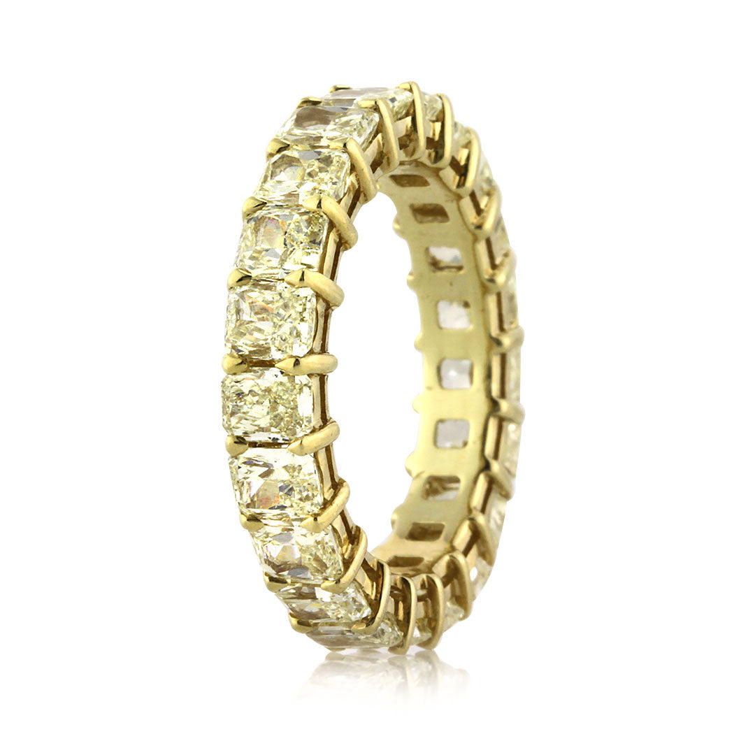 4.70ct Fancy Yellow Radiant Cut Lab Lab Diamond Eternity Band