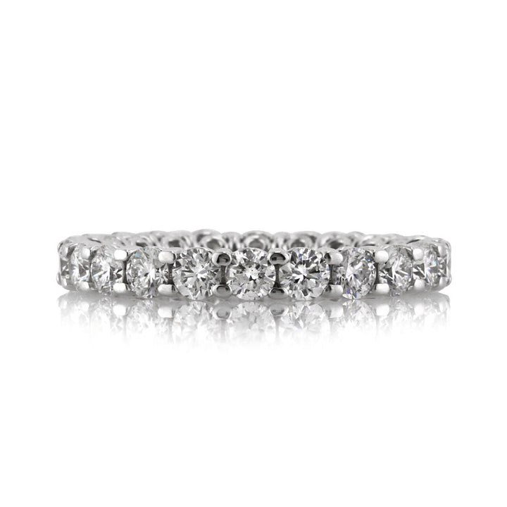 2.25ct Round Brilliant Cut Lab Diamond Eternity Band in 18k White Gold