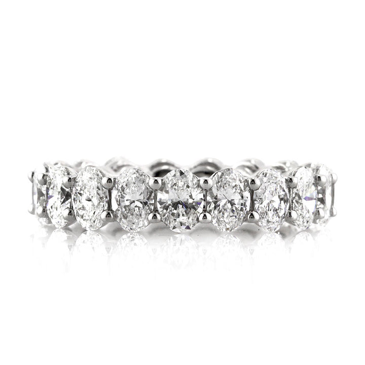 3.75ct Oval Cut Lab Diamond Eternity Band in 18k White Gold