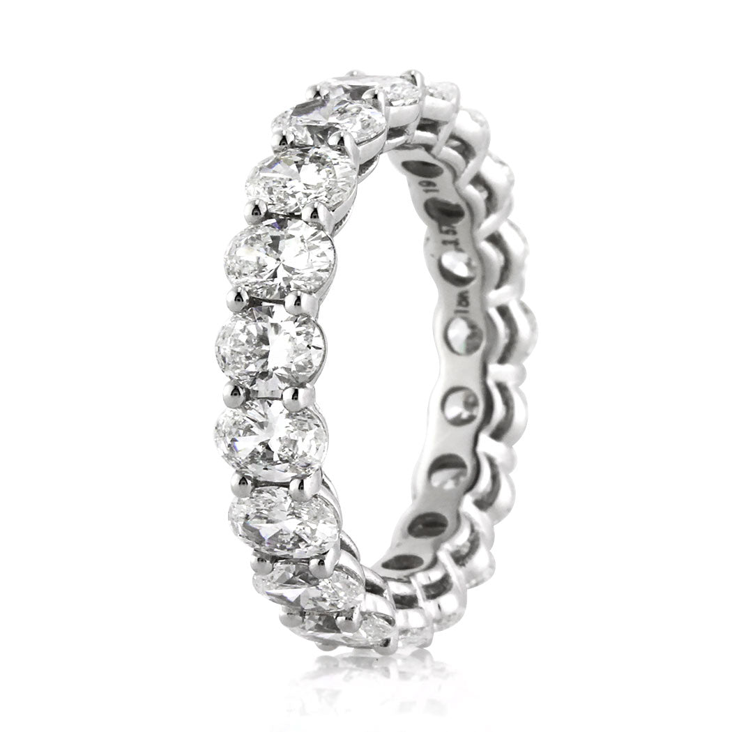 3.75ct Oval Cut Lab Diamond Eternity Band in 18k White Gold