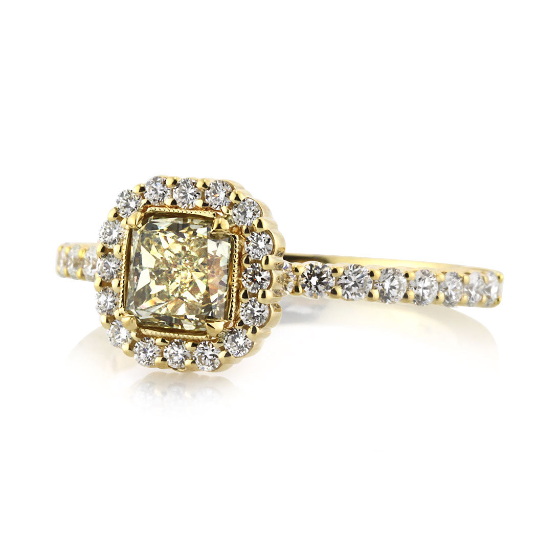 1.57ct Fancy Yellow Radiant Cut Lab Diamond Engagement Ring