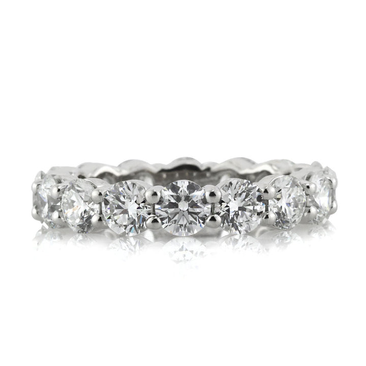 3.90ct Round Brilliant Cut Lab Diamond Eternity Band in Platinum