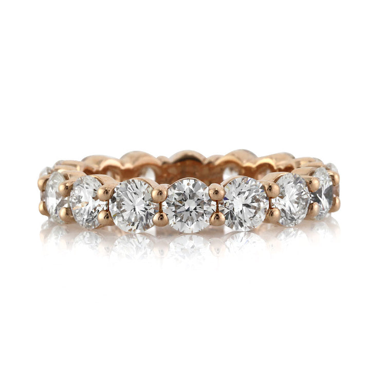 3.90ct Round Brilliant Cut Lab Diamond Eternity Band in 18k Rose Gold