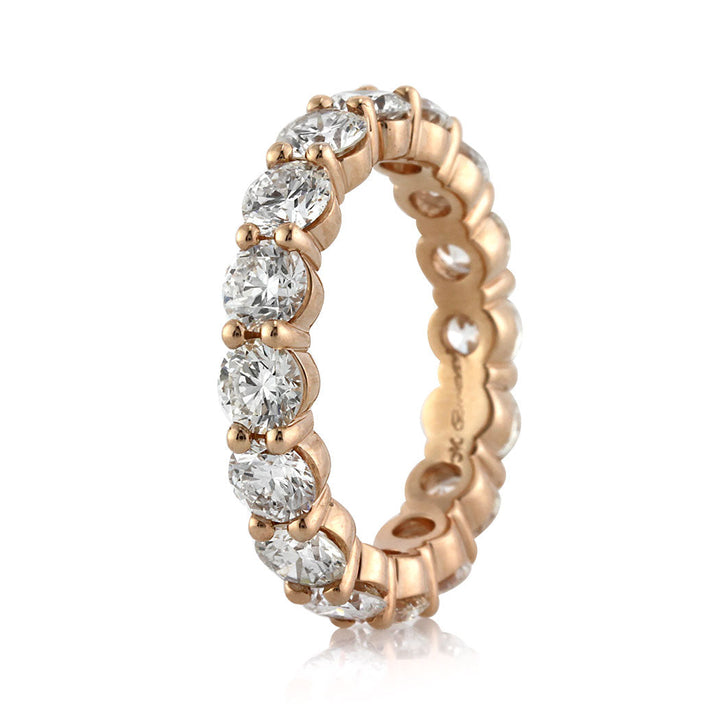 3.90ct Round Brilliant Cut Lab Diamond Eternity Band in 18k Rose Gold