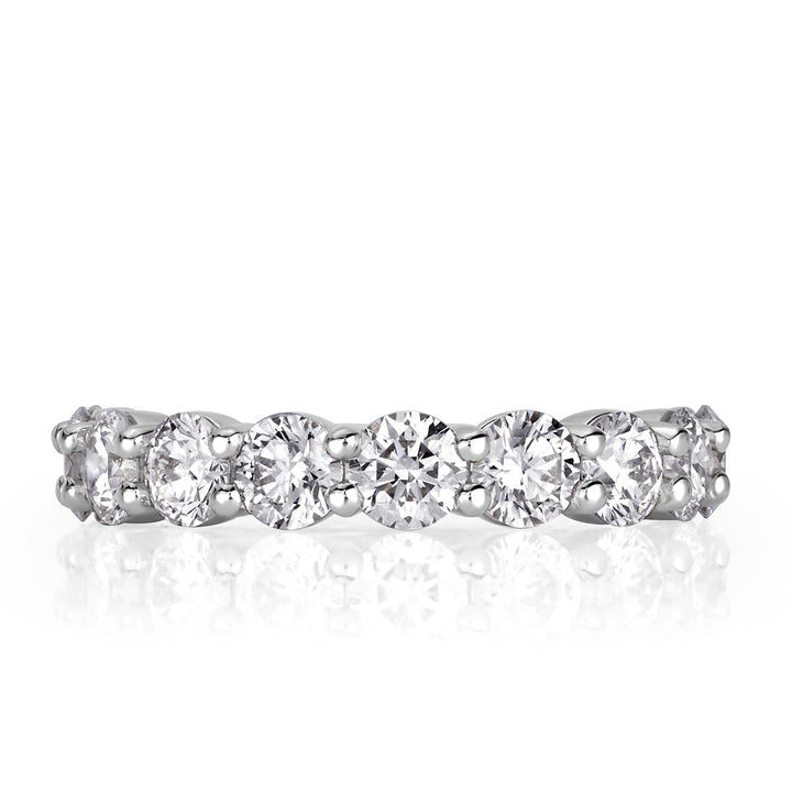 2.00ct Round Brilliant Cut Lab Diamond Wedding Band in 18k White Gold