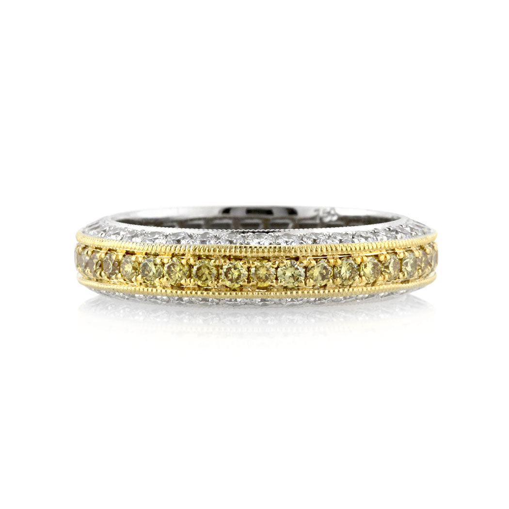 1.50ct Fancy Yellow Round Brilliant Cut Lab Lab Diamond Wedding Band