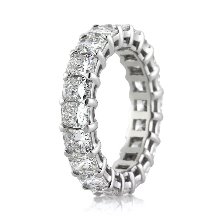 5.25ct Radiant Cut Lab Diamond Eternity Band in 18k White Gold