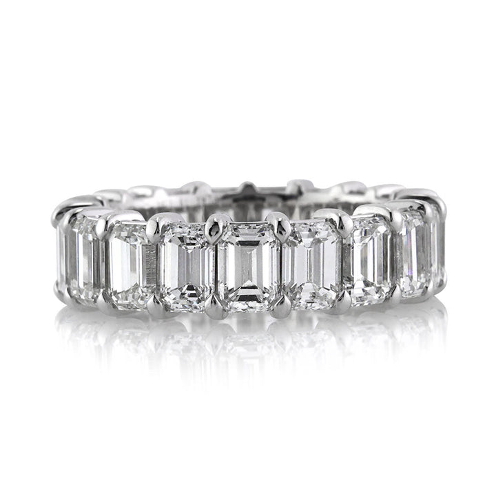 6.20ct Emerald Cut Lab Diamond Eternity Band in Platinum