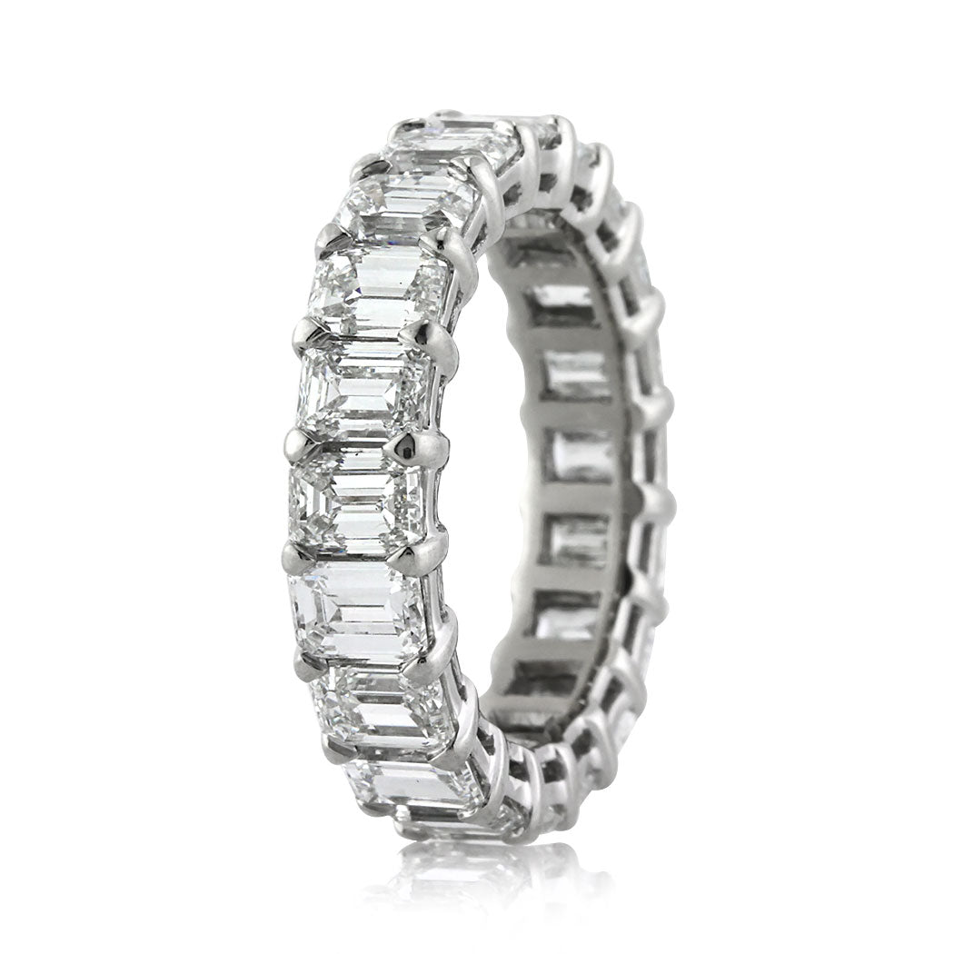 6.20ct Emerald Cut Lab Diamond Eternity Band in Platinum