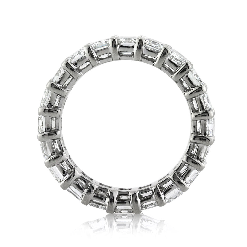 6.20ct Emerald Cut Lab Diamond Eternity Band in Platinum