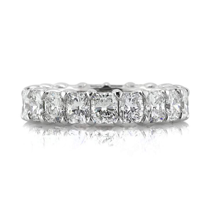 6.20ct Radiant Cut Lab Diamond Eternity Band in 18k White Gold