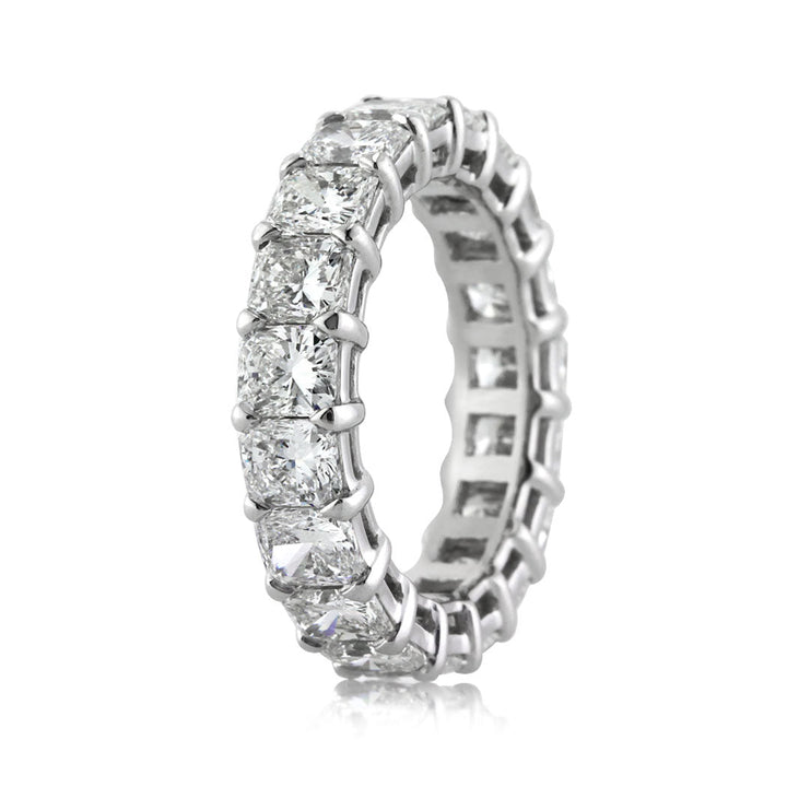 6.20ct Radiant Cut Lab Diamond Eternity Band in 18k White Gold