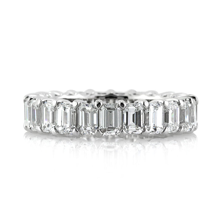 4.75ct Emerald Cut Lab Diamond Eternity Band in 18k White Gold