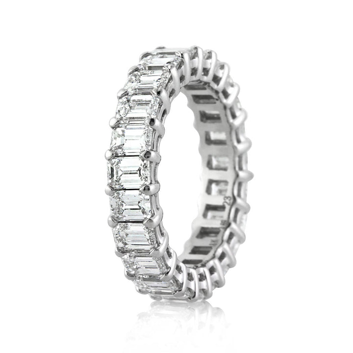 4.75ct Emerald Cut Lab Diamond Eternity Band in 18k White Gold