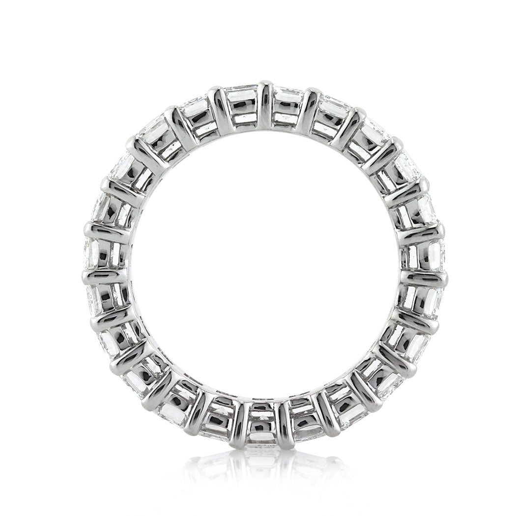 4.75ct Emerald Cut Lab Diamond Eternity Band in 18k White Gold