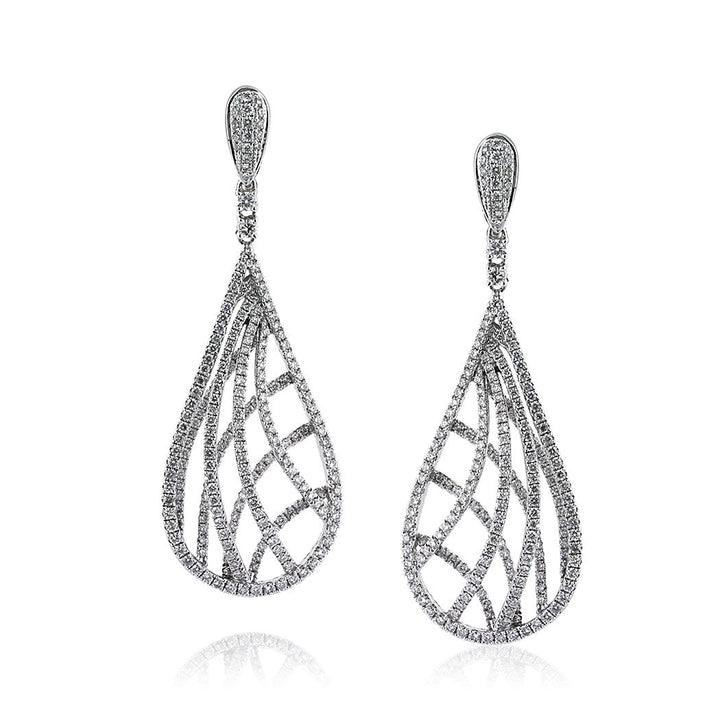 2.60ct Round Brilliant Cut Lab Diamond Teardrop Dangle Earrings