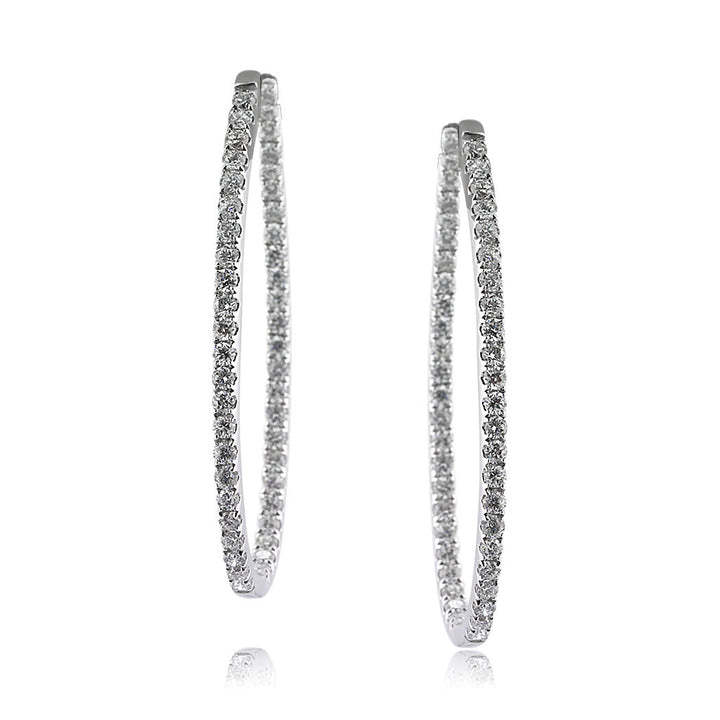 2.95ct Round Brilliant Cut Lab Diamond Hoop Earrings