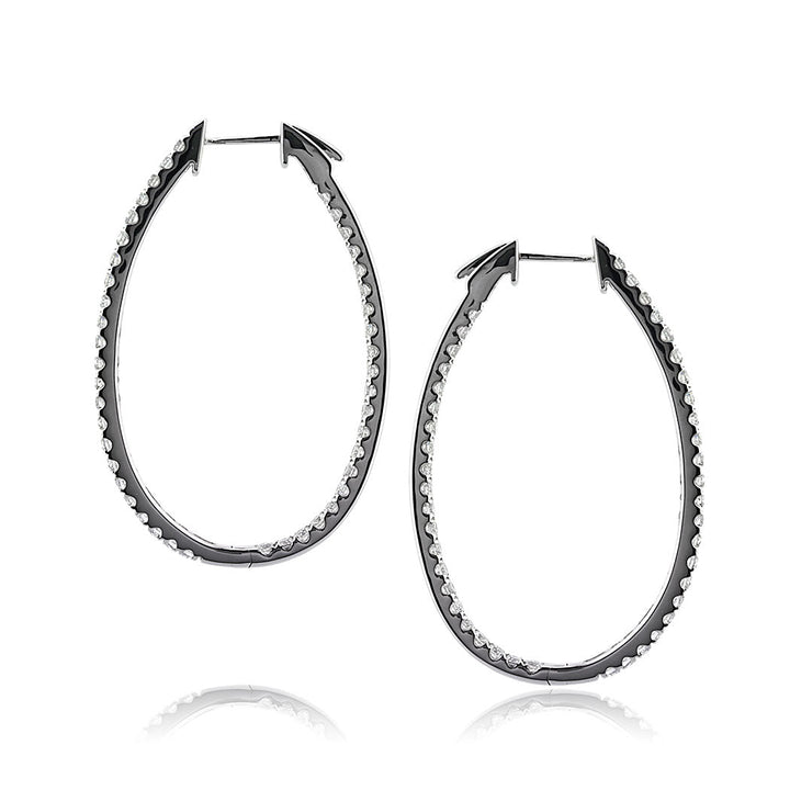 2.95ct Round Brilliant Cut Lab Diamond Hoop Earrings