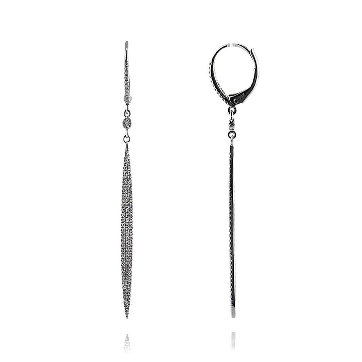 0.55ct Round Cut Lab Diamond Missile Dangle Earrings in 18k White Gold