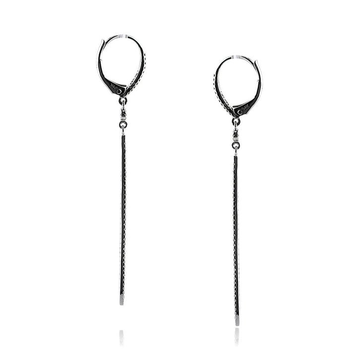 0.55ct Round Cut Lab Diamond Missile Dangle Earrings in 18k White Gold