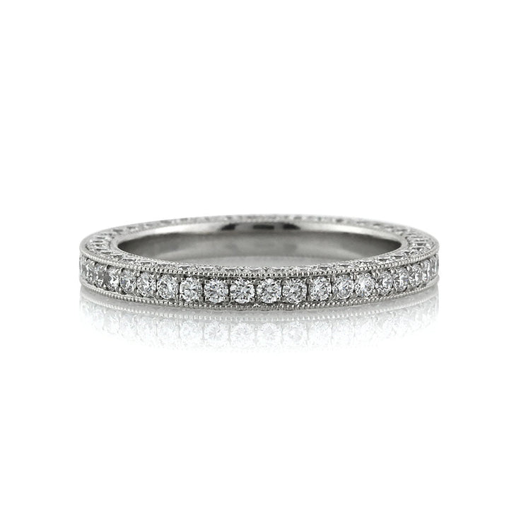 1.35ct Round Brilliant Cut Lab Diamond Three-Sided Pavé Eternity Band in 18k White Gold