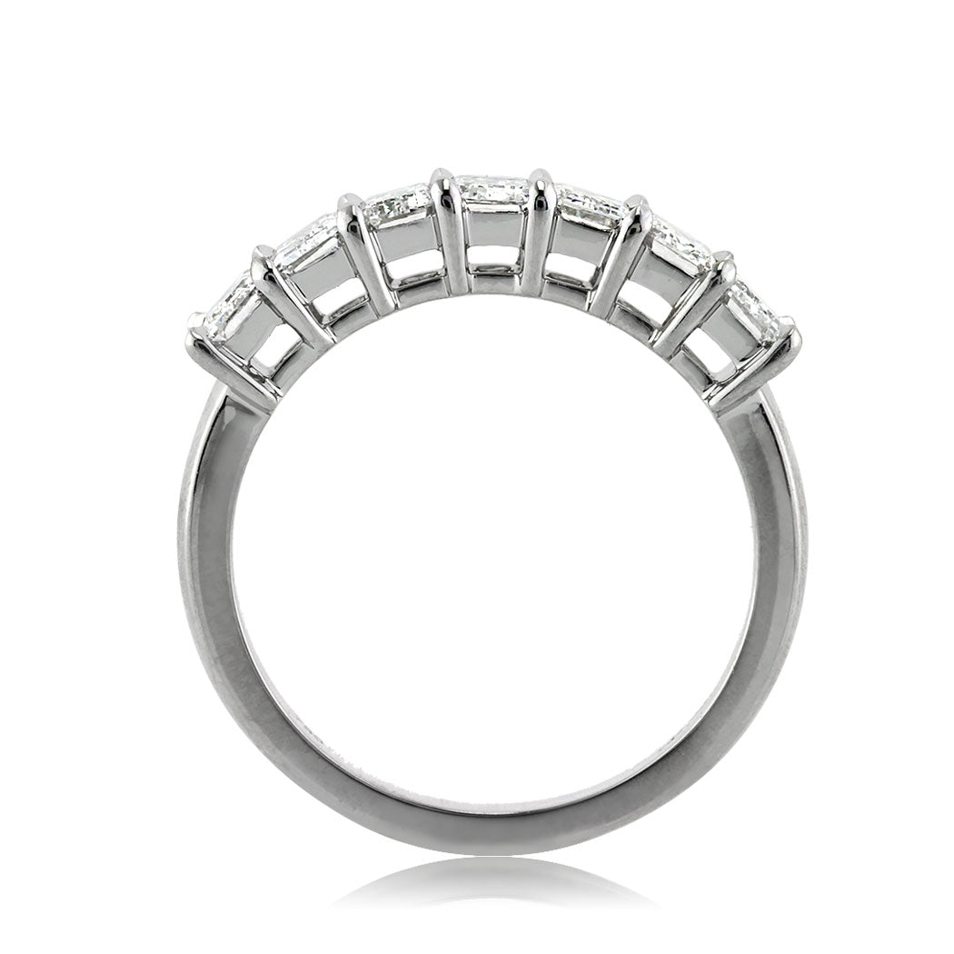 2.20ct Emerald Cut Lab Diamond Wedding Band in 18k White Gold