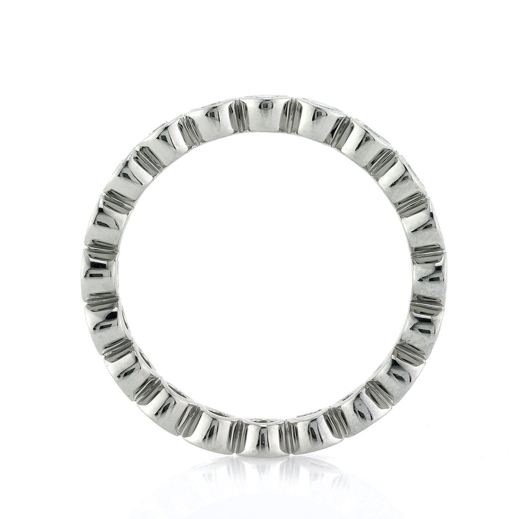 1.00ct Round Brilliant Cut Lab Diamond Bezel Eternity Band in 18k White Gold