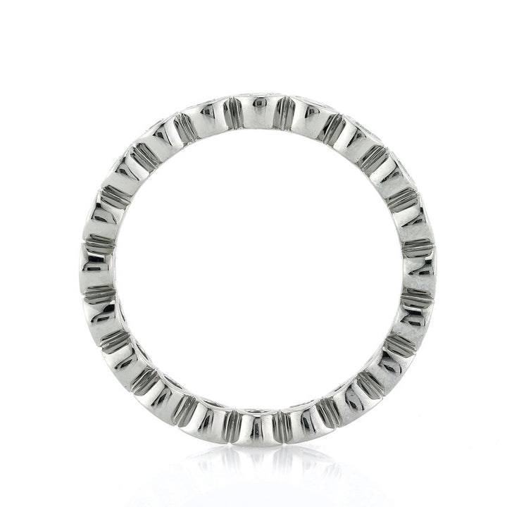 1.00ct Round Brilliant Cut Lab Diamond Bezel Eternity Band in 18k White Gold