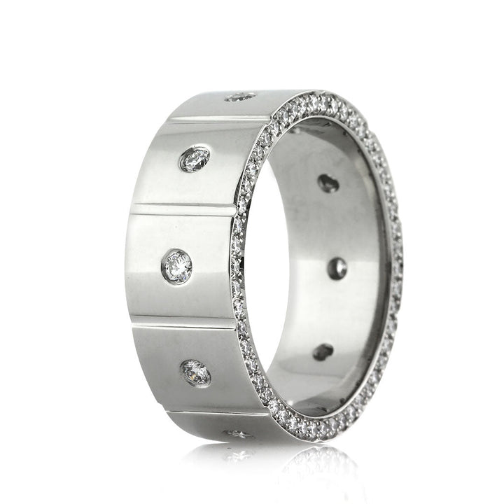 Men's 1.00ct Round Brilliant Cut Lab Diamond Wedding Band in Platinum