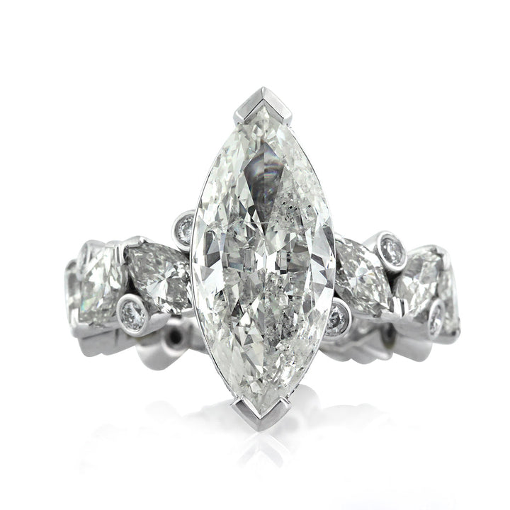 6.76ct Marquise Cut Lab Diamond Engagement Ring