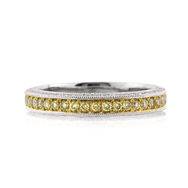 1.40ct Fancy Yellow Round Brilliant Cut Lab Lab Diamond Eternity Band