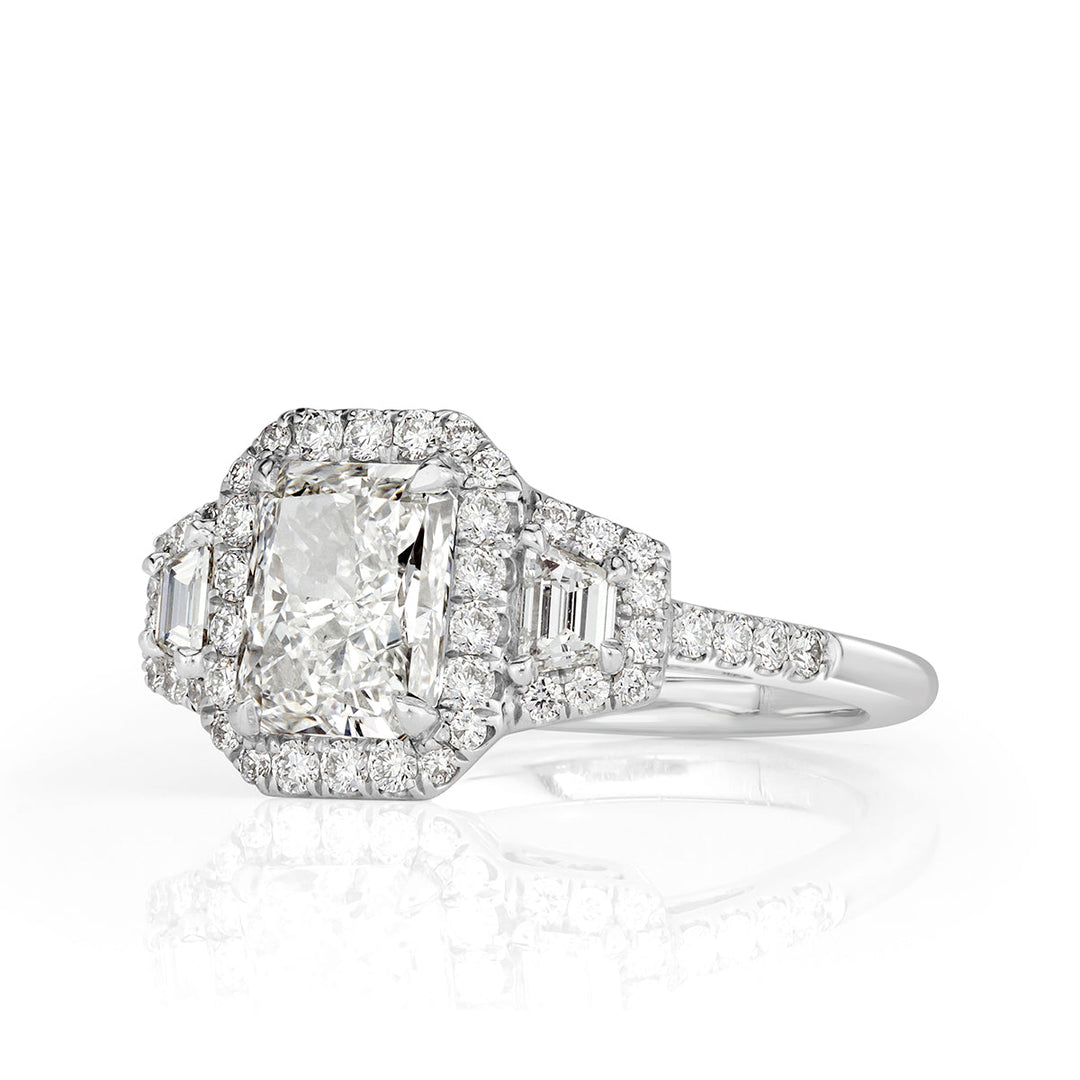 2.50ct Radiant Cut Lab Diamond Engagement Ring