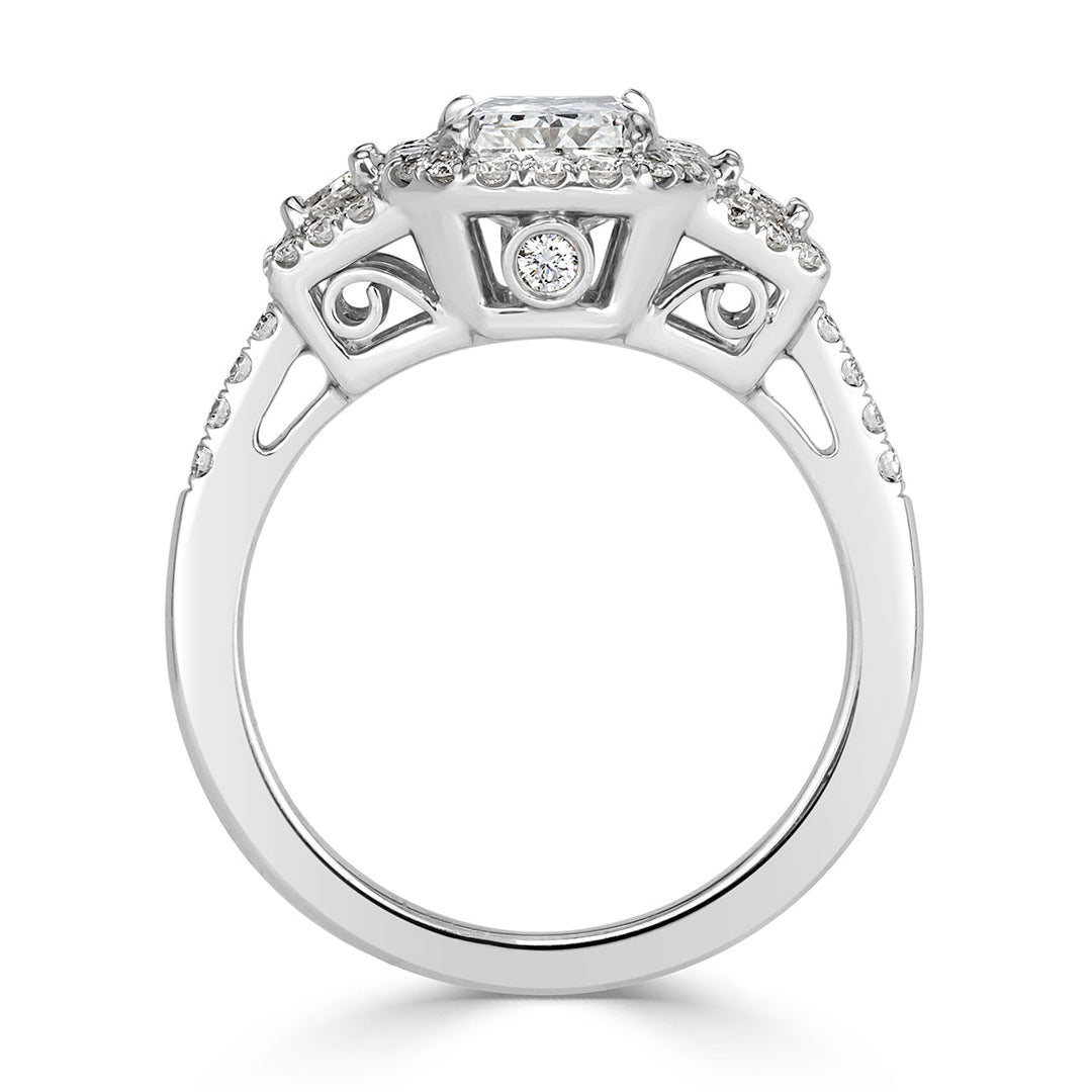 2.50ct Radiant Cut Lab Diamond Engagement Ring