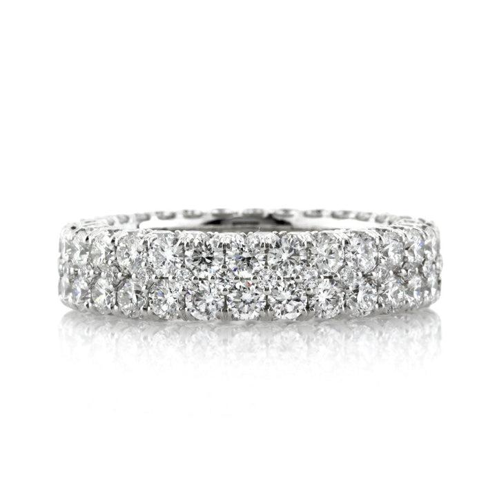 5.00ct Round Brilliant Cut Lab Diamond Three-Sided Eternity Band in 18K White Gold