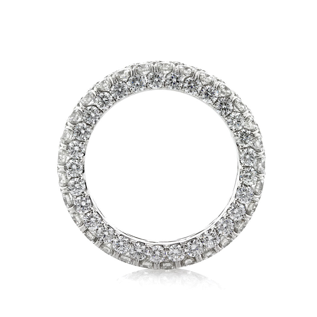 5.00ct Round Brilliant Cut Lab Diamond Three-Sided Eternity Band in 18K White Gold