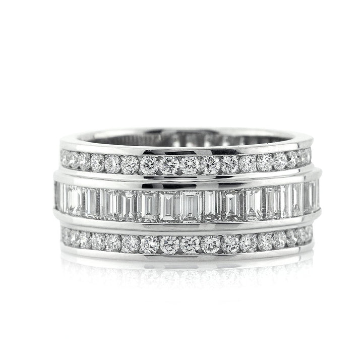 2.95ct Round and Baguette Cut Lab Diamond Wedding Band