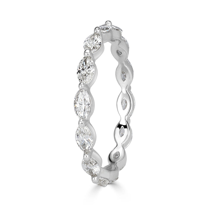 1.00ct Marquise Cut Lab Diamond Eternity Band in Platinum