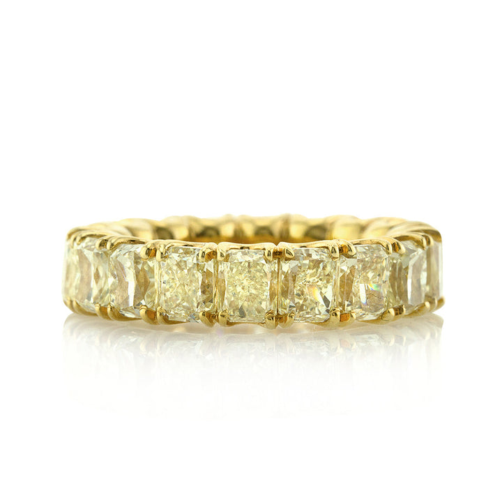 11.45ct Fancy Yellow Radiant Cut Lab Lab Diamond Eternity Band