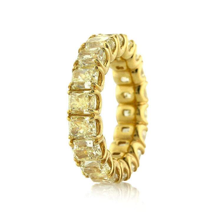 11.45ct Fancy Yellow Radiant Cut Lab Lab Diamond Eternity Band