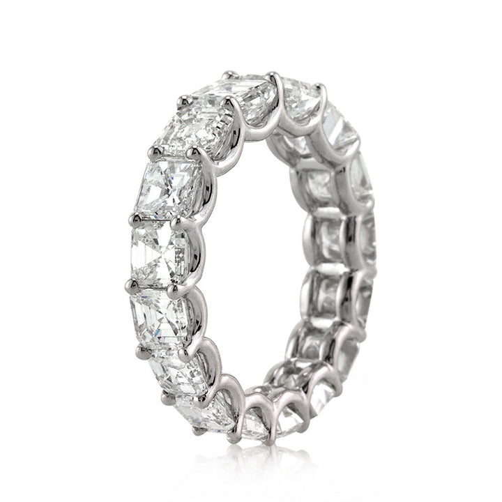 5.00ct Asscher Cut Lab Diamond Eternity Band in 18k White Gold