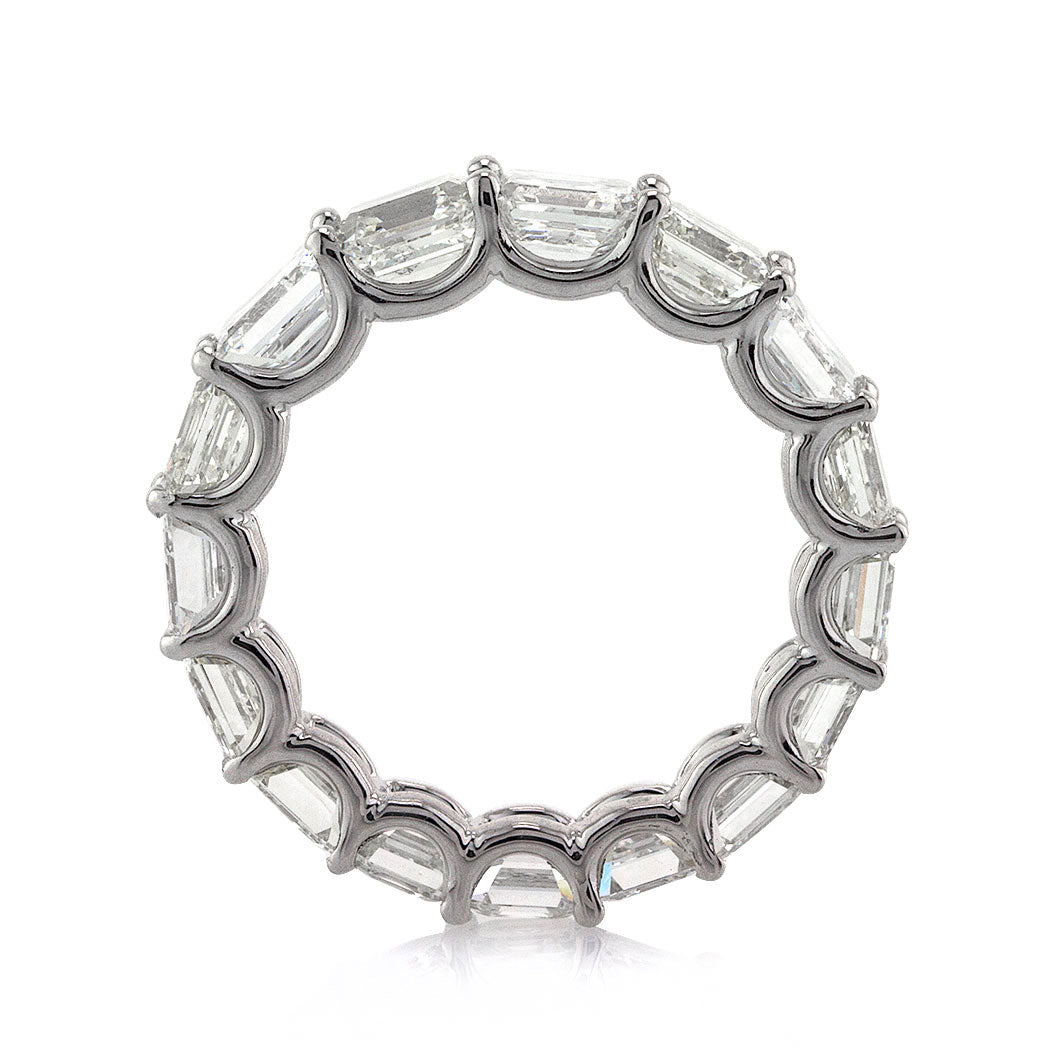 5.00ct Asscher Cut Lab Diamond Eternity Band in 18k White Gold