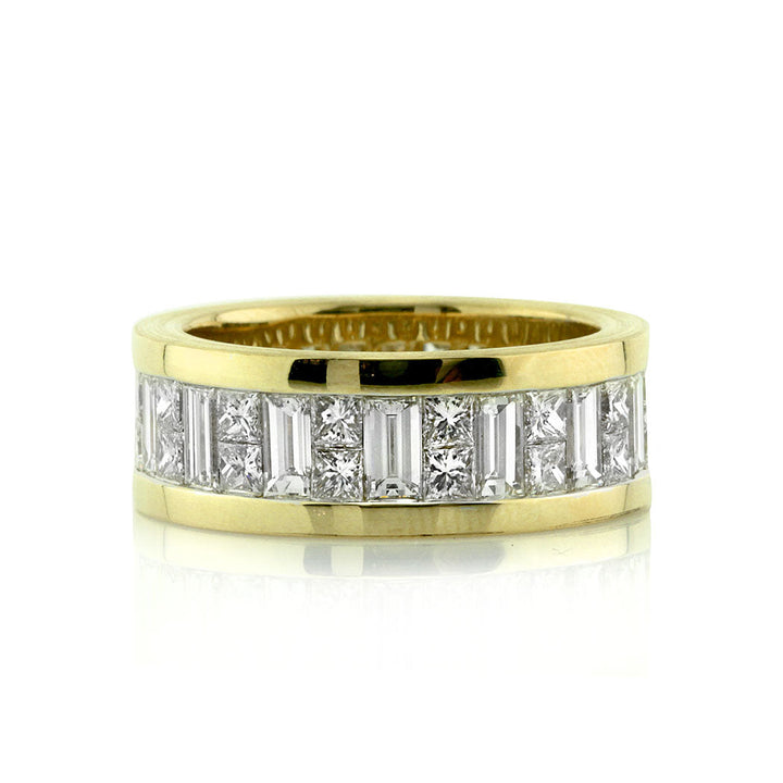 Men's 6.25ct Baguette and Princess Cut Lab Diamond Eternity Band