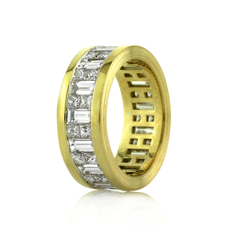 Men's 6.25ct Baguette and Princess Cut Lab Diamond Eternity Band