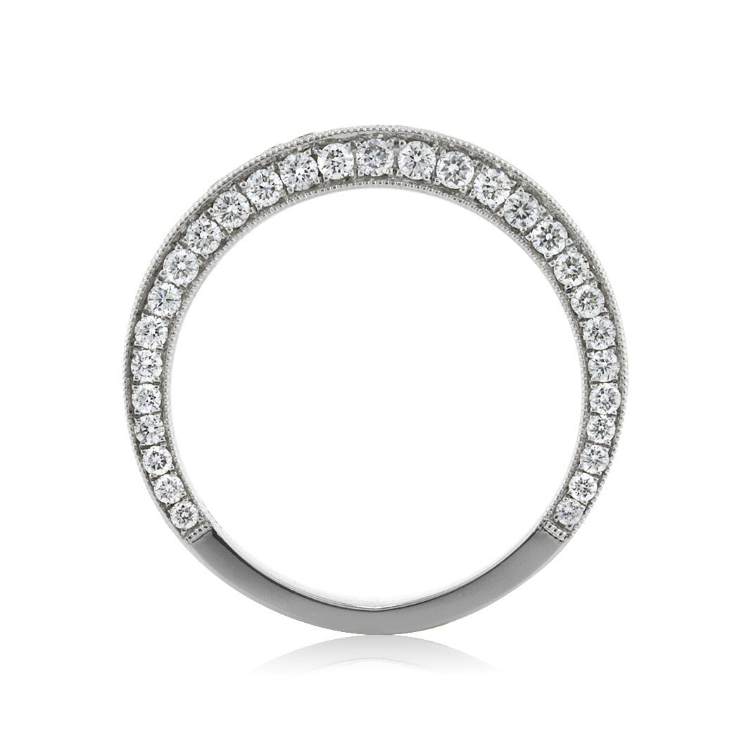 1.00ct Round Brilliant Cut Lab Diamond Three-Sided Pavé Band in 18k White Gold