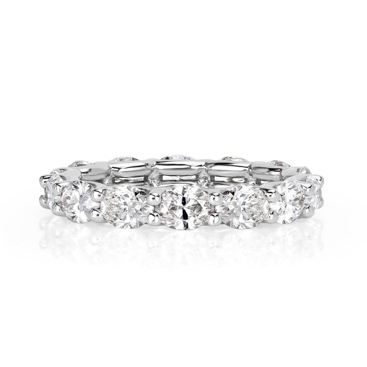 2.50ct Oval Cut Lab Diamond Eternity Band in Platinum